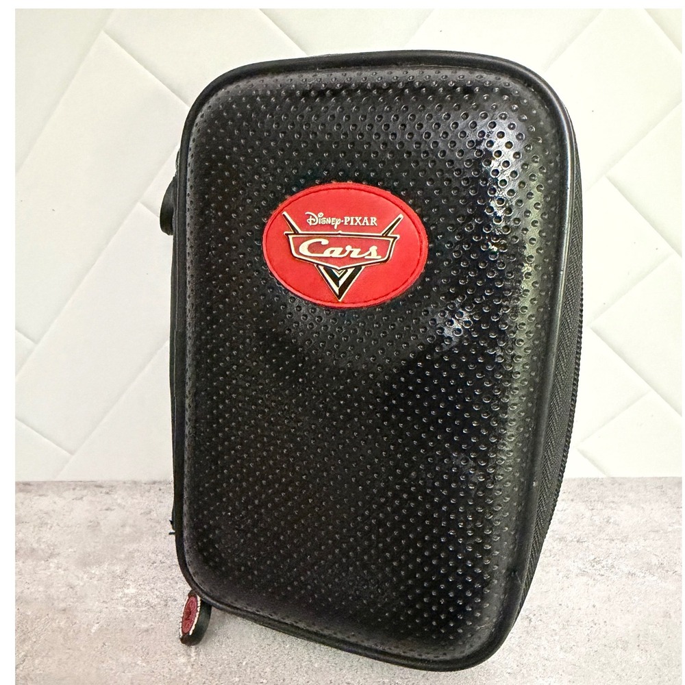 HTF Disney Pixar Cars Lightning McQueen Hard Shell Carrying Case Black Zipper